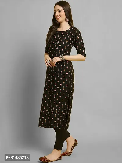 Stylish Black Crepe Printed Kurta Bottom Set For Women-thumb5