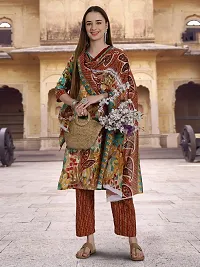 Attractive Multicoloured Printed Cotton Blend Kurta Pant With Dupatta For Women-thumb4