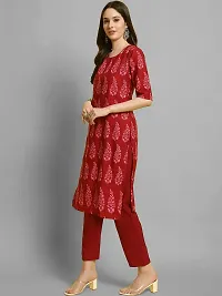 Elegant Red Crepe Printed Straight Kurta Bottom Set For Women-thumb4