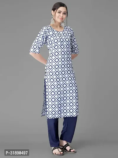 Elegant Crepe Checked Kurta with Pant Set For Women-thumb5