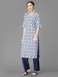 Elegant Crepe Checked Kurta with Bottom Set For Women-thumb2