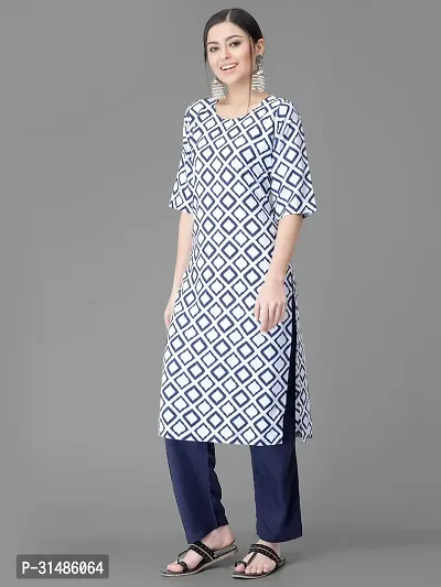 Elegant Crepe Checked Kurta with Bottom Set For Women-thumb3