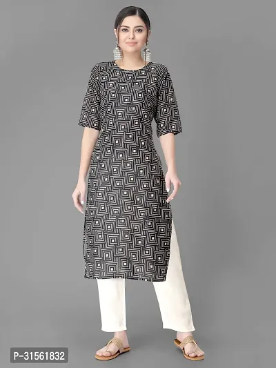 Elegant Black Crepe Printed Straight Kurta Bottom Set For Women-thumb3