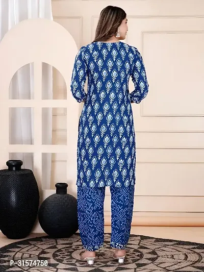 Stylish Blue Kurta, Bottom And Dupatta Set For Women-thumb3