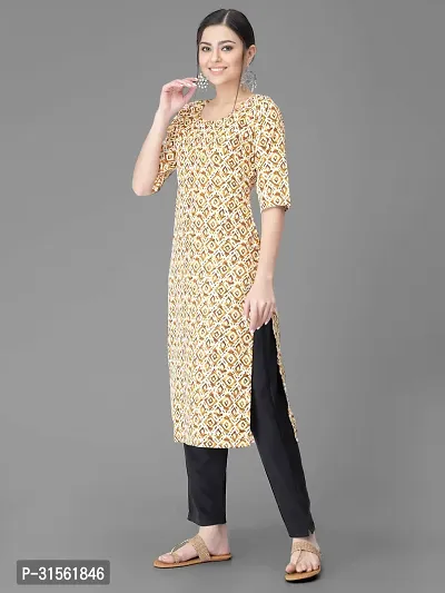 Elegant Beige Crepe Printed Straight Kurta Bottom Set For Women-thumb4