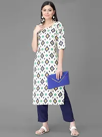 Stylish Crepe Printed Straight Kurta With Pant Set For Women-thumb1