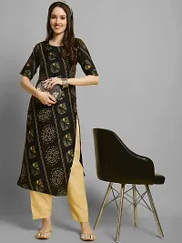 Elegant Black Crepe Printed Straight Kurta Bottom Set For Women-thumb1