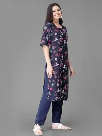 Stylish Multicoloured Crepe Printed Kurta Bottom Set For Women-thumb4