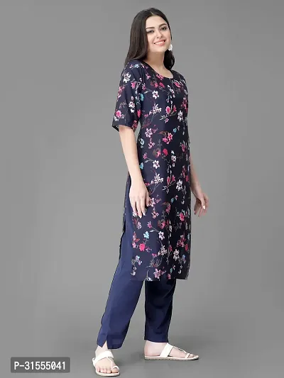 Stylish Multicoloured Crepe Printed Kurta Bottom Set For Women-thumb5