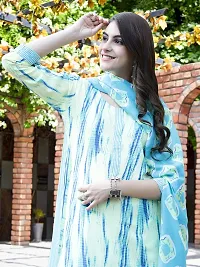 Elegant Printed Cotton Blend Kurta with Pant And Dupatta Set For Women-thumb4