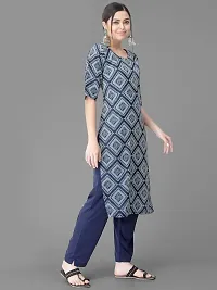 Stylish Blue Crepe Printed Kurta Bottom Set For Women-thumb4