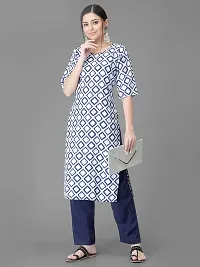 Stylish Crepe Kurta Bottom Set Printed Straight Kurta With Pant Set For Women-thumb1