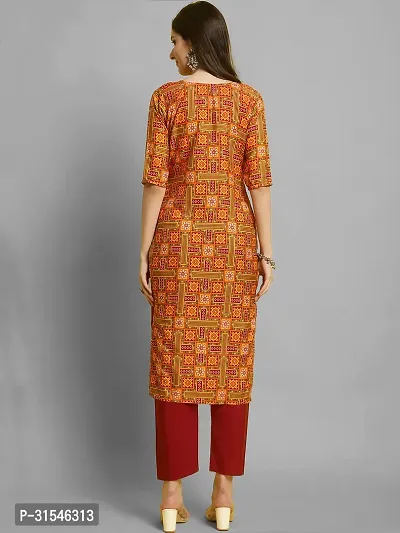 Stylish Crepe Printed Straight Kurta With Pant Set For Women-thumb4