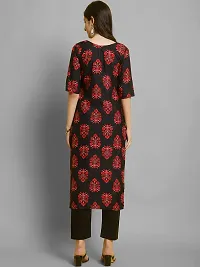 Stylish Navy Blue Crepe Printed Kurta Bottom Set For Women-thumb3