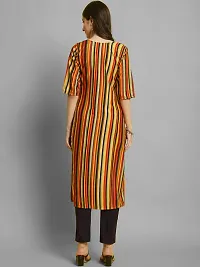 Elegant Crepe Striped Kurta with Pant Set For Women-thumb1