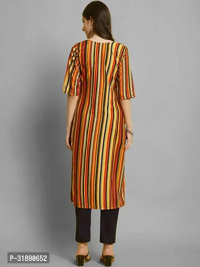 Elegant Crepe Striped Kurta with Pant Set For Women-thumb2