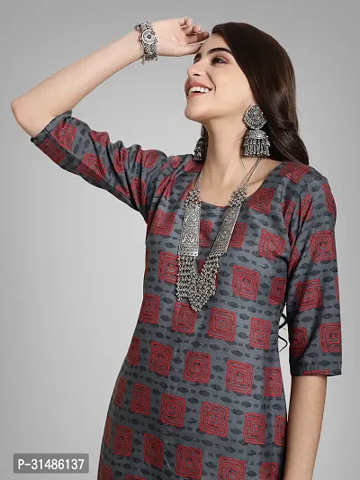 Elegant Crepe Printed Kurta with Bottom Set For Women-thumb3