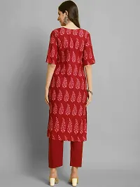 Elegant Red Crepe Printed Straight Kurta Bottom Set For Women-thumb3