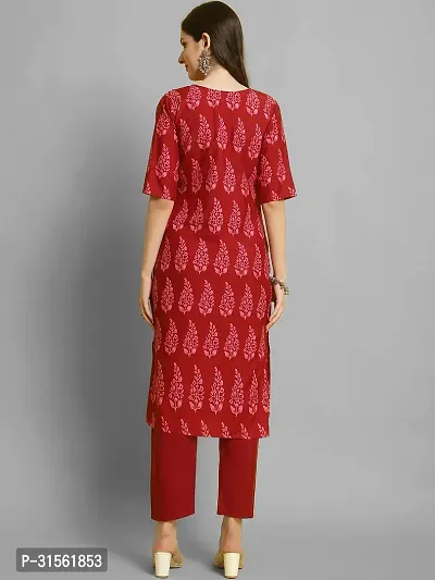 Elegant Red Crepe Printed Straight Kurta Bottom Set For Women-thumb4