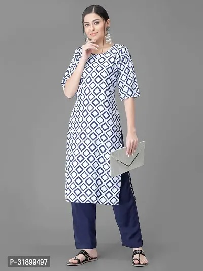 Elegant Crepe Checked Kurta with Pant Set For Women-thumb2