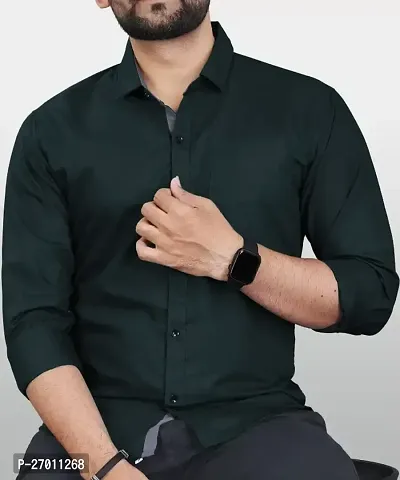 Stylish Green Cotton Long Sleeves Casual Shirts For Men