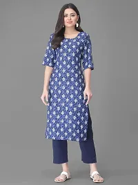 Elegant Crepe Printed Kurta with Pant Set For Women-thumb2