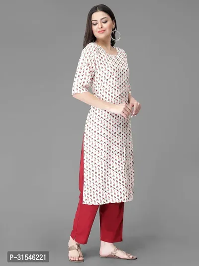 Stylish Crepe Printed Straight Kurta With Pant Set For Women-thumb5