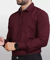 Stylish Maroon Cotton Long Sleeves Casual Shirts For Men-thumb2