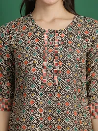 Stylish Multicoloured Cotton Blend Kurta, Bottom And Dupatta Set For Women-thumb3