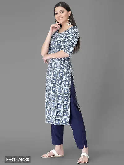 Stylish Blue Crepe Kurta Bottom Set For Women-thumb4