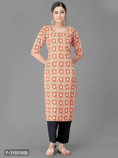 Stylish Orange Crepe Kurta Bottom Set For Women-thumb2