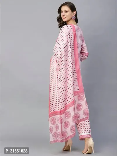 Stylish Pink Floral Printed Kurta, Bottom and Dupatta Set For Women-thumb5