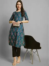 Elegant Crepe Printed Kurta with Pant Set For Women-thumb1