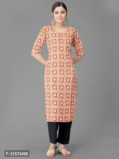 Stylish Orange Crepe Kurta Bottom Set For Women-thumb3