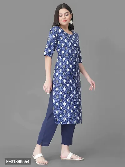 Elegant Crepe Printed Kurta with Pant Set For Women-thumb5