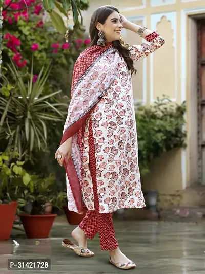 Fancy Cotton Blend Kurta Bottom And Dupatta Set For Women-thumb2