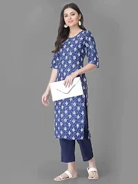 Elegant Crepe Printed Kurta with Pant Set For Women-thumb1