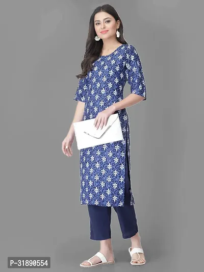 Elegant Crepe Printed Kurta with Pant Set For Women-thumb2