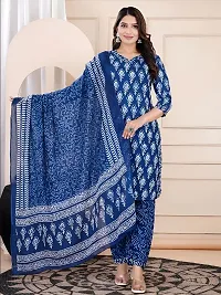 Stylish Blue Kurta, Bottom And Dupatta Set For Women-thumb1