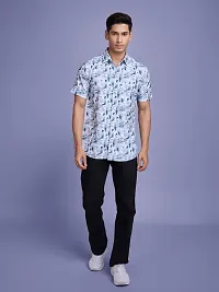 Trendy Cotton Blend Printed Half Sleeve Casual Shirt For Men-thumb2