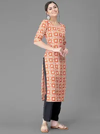 Stylish Orange Crepe Printed Kurta Bottom Set For Women-thumb4