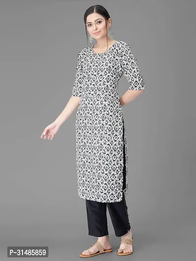 Stylish Black Crepe Printed Kurta Bottom Set For Women-thumb4