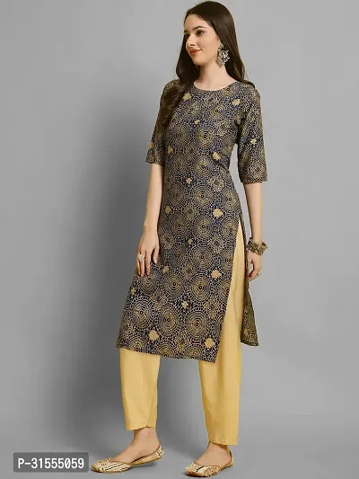 Stylish Blue Crepe Printed Kurta Bottom Set For Women-thumb5