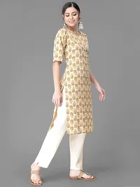 Stylish Beige Crepe Printed Kurta Bottom Set For Women-thumb4