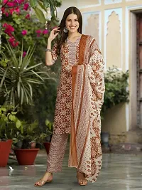 Fancy Cotton Blend Kurta Bottom And Dupatta Set For Women-thumb1