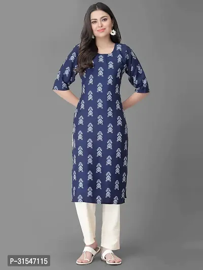 Stylish Crepe Kurta Bottom Set Printed Straight Kurta With Pant Set For Women-thumb3