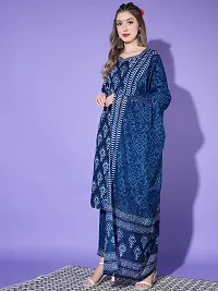 Stylish Blue Kurta Bottom Dupatta Set For Women-thumb1