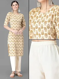 Stylish Beige Crepe Printed Kurta Bottom Set For Women-thumb2