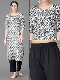 Stylish Black Crepe Printed Kurta Bottom Set For Women-thumb2