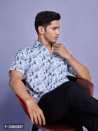 Trendy Cotton Blend Printed Half Sleeve Casual Shirt For Men-thumb2